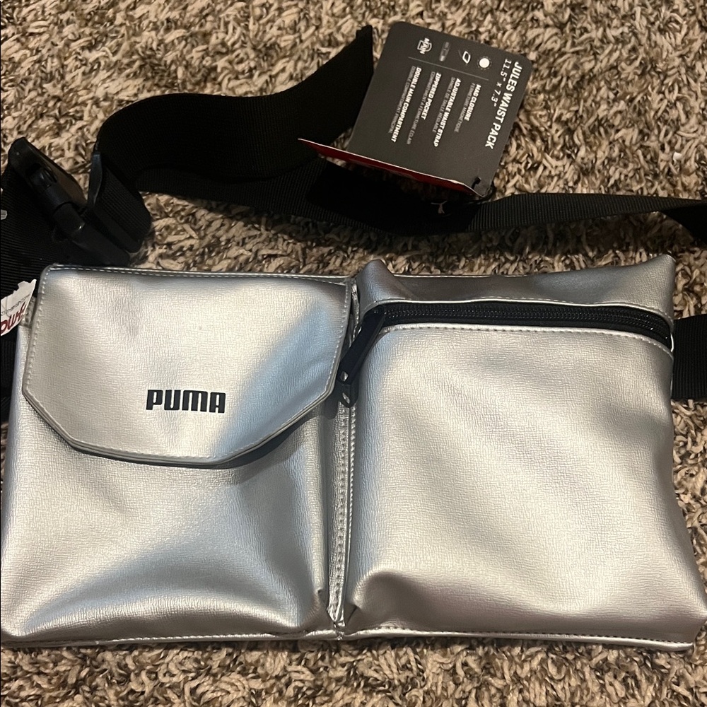 Puma Shiny Silver Belt Bag